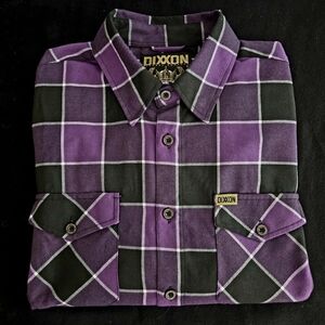 Dixxon Flannel Co. "The Crown" Mens LG Shirt Purple/Black/White 2021 Release EUC